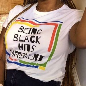 White T-shirt being black